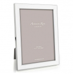 Silver Trim, White Enamel 5 x 7 Picture Frame